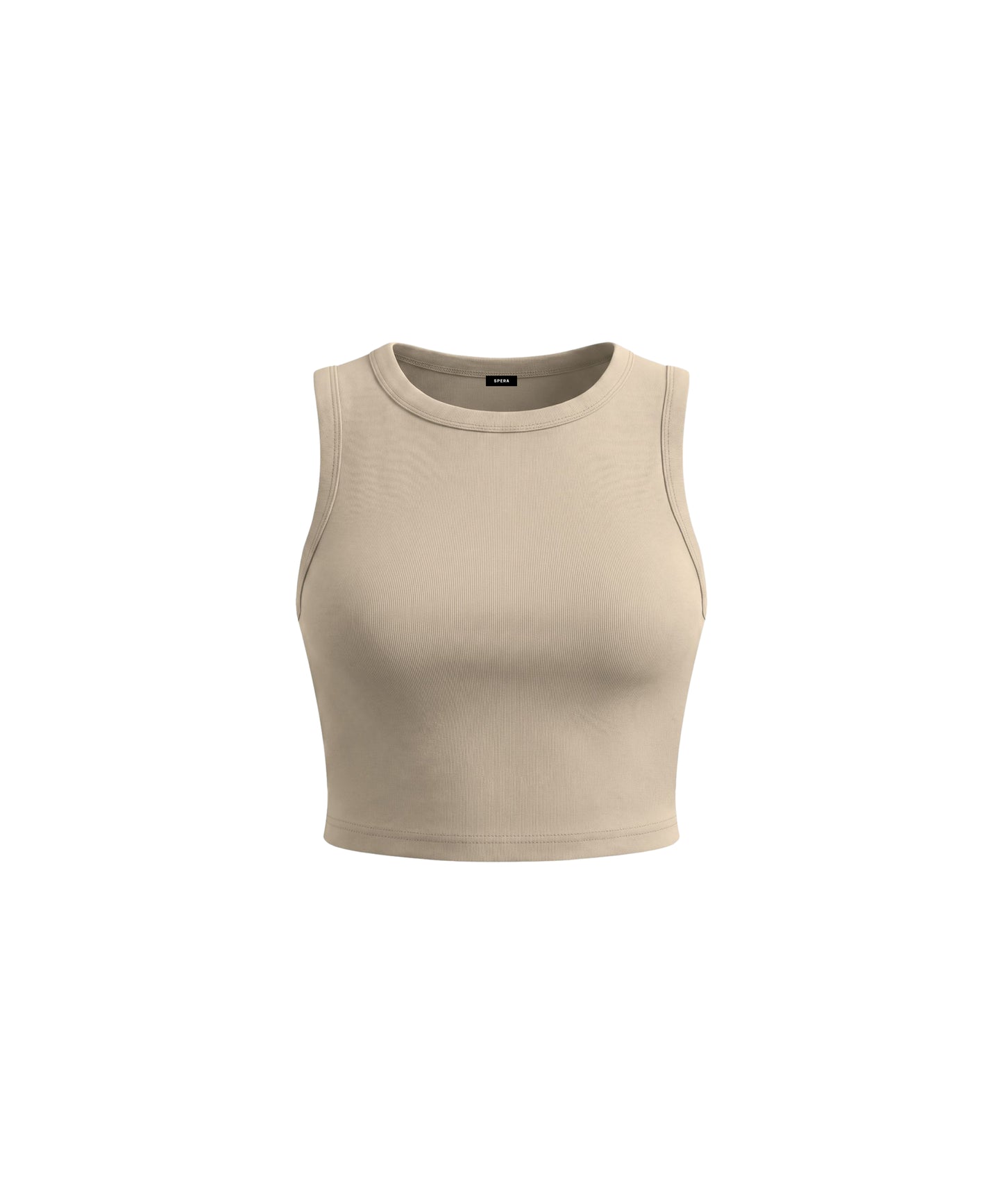 CROPPED BODY TANK [KHAKI]