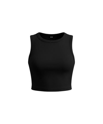 CROPPED BODY TANK [BLACK]