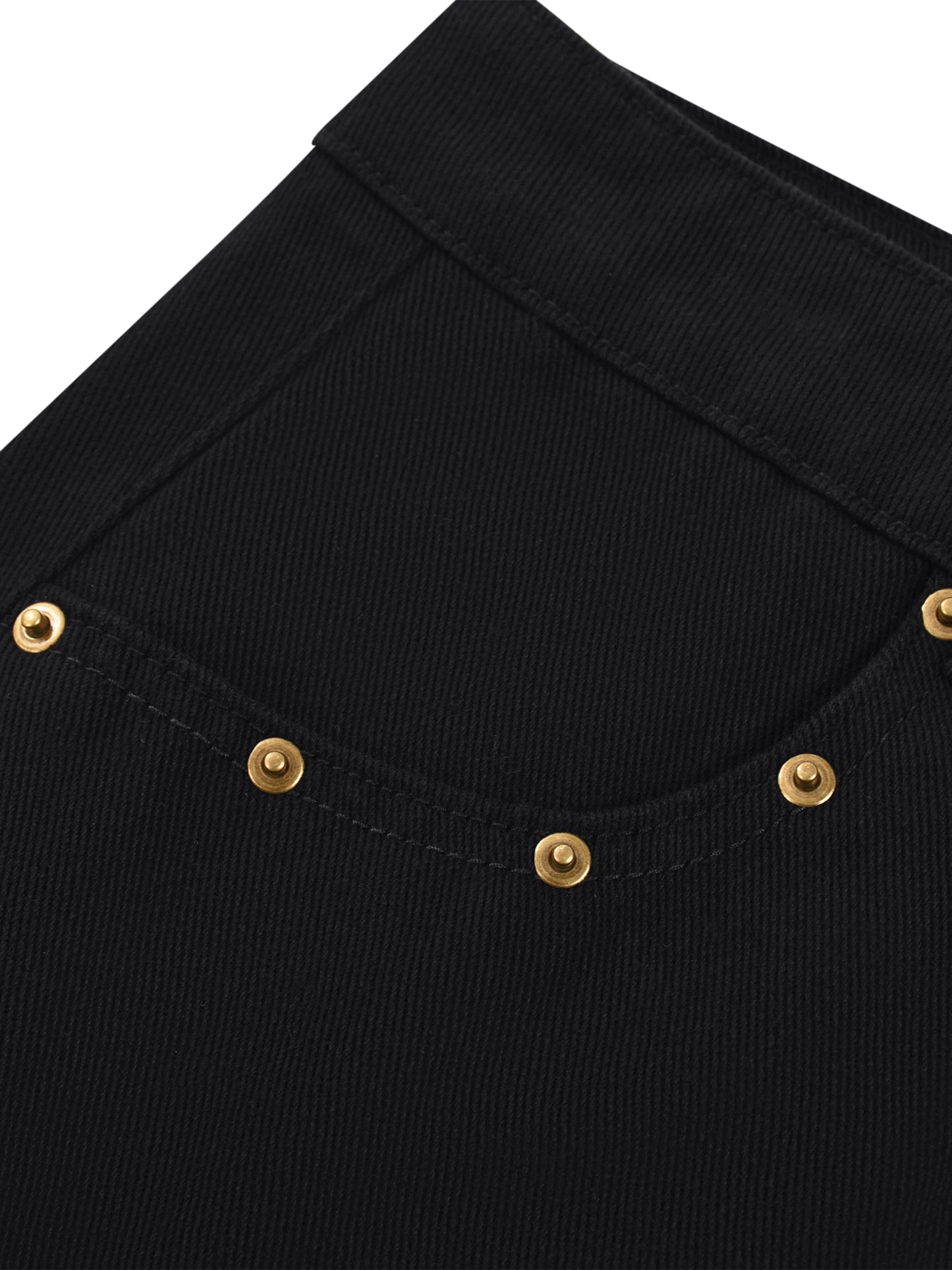 STUDDED DENIM MINI SKIRT