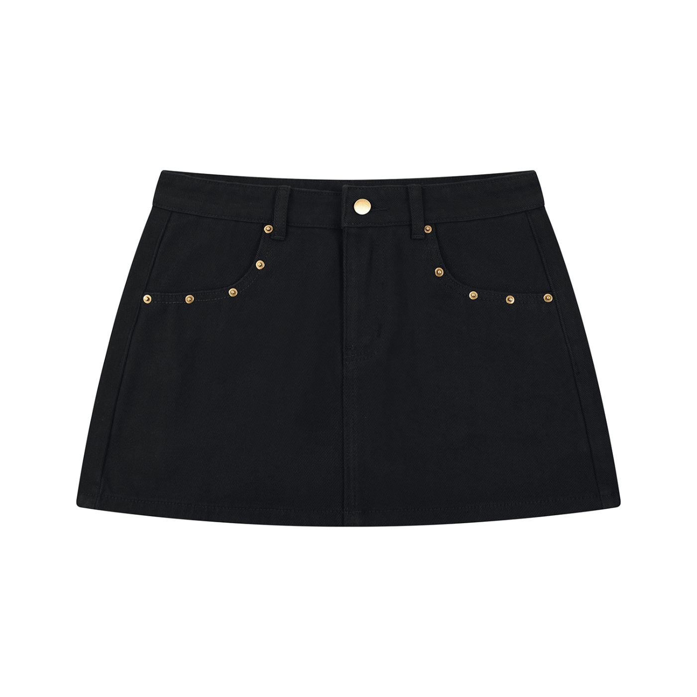 STUDDED DENIM MINI SKIRT